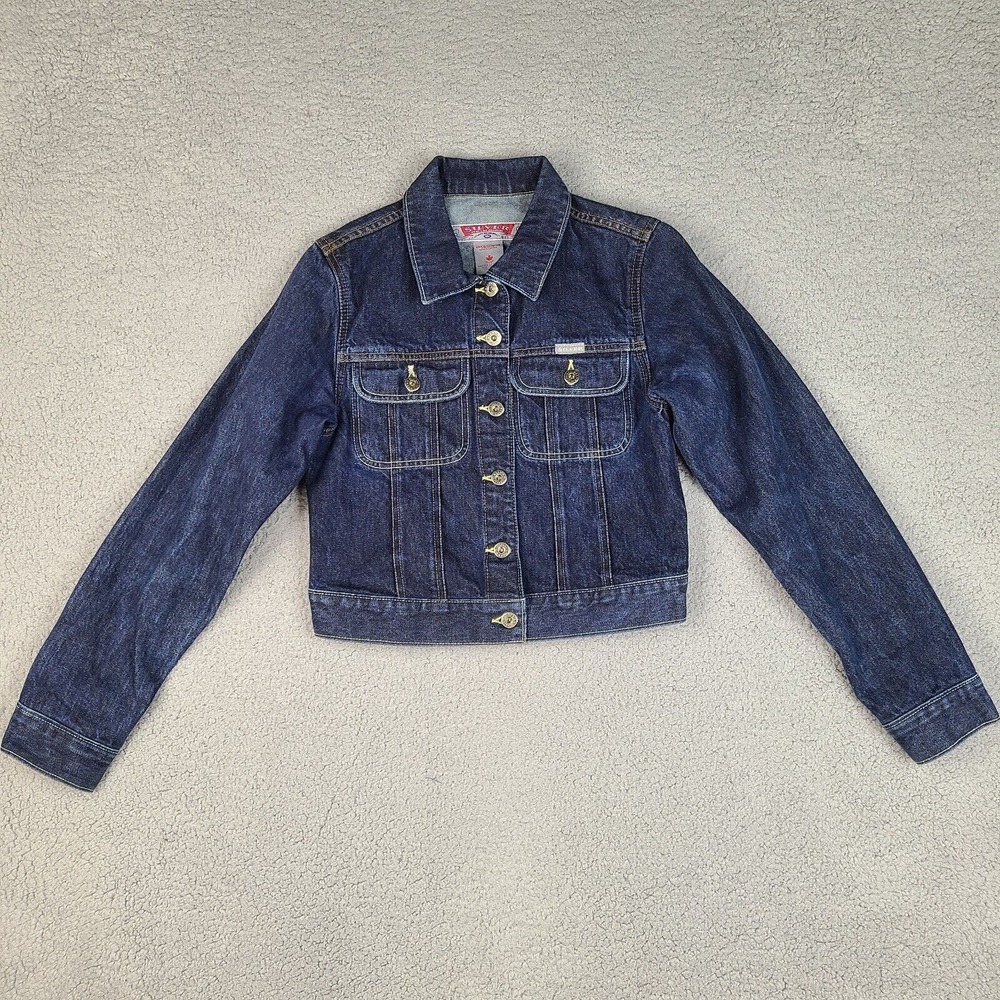 Silver Jean Jacket Women's Small Petite Blue Dark Wash Denim Canada